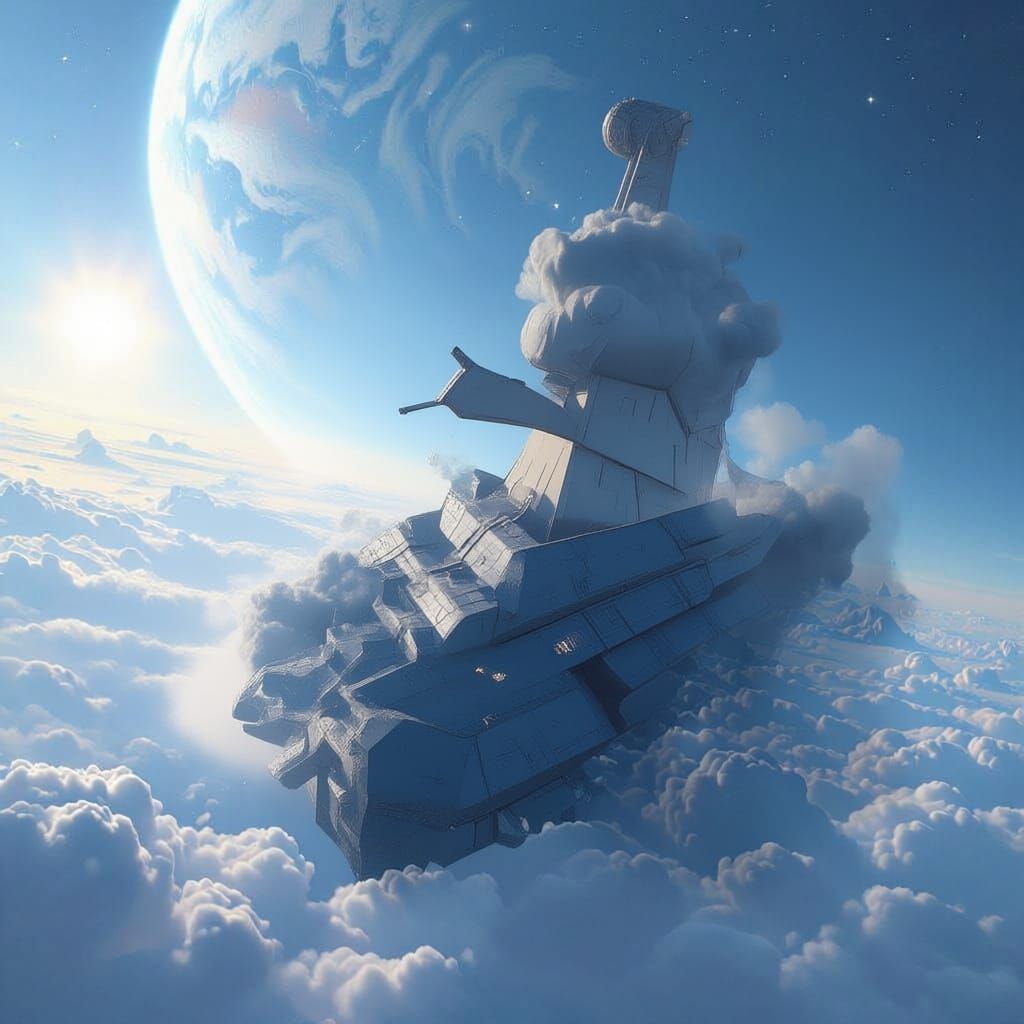 Epic Warship Battles Earth Orbit Concept Art