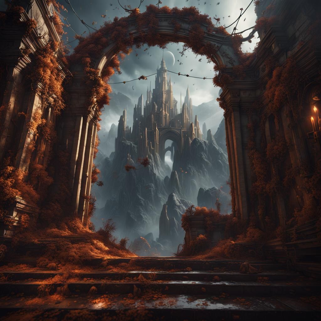 Fantastical Threshold Matte Painting in Deep Color