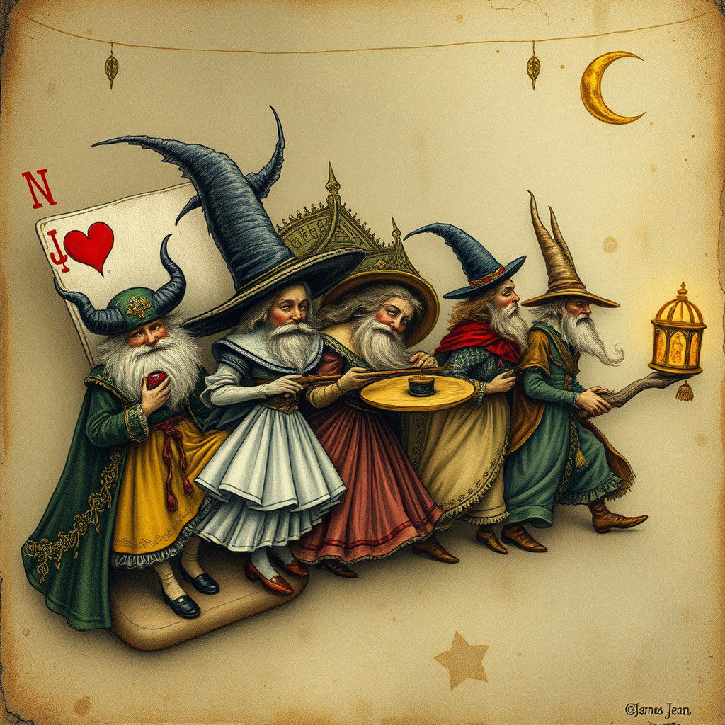 Fantastical Characters Emerge from Deck of Cards