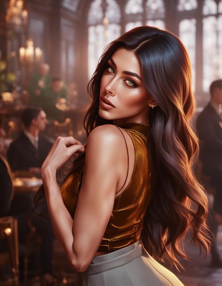 Slytherin Student Portrait in Realistic Digital Painting