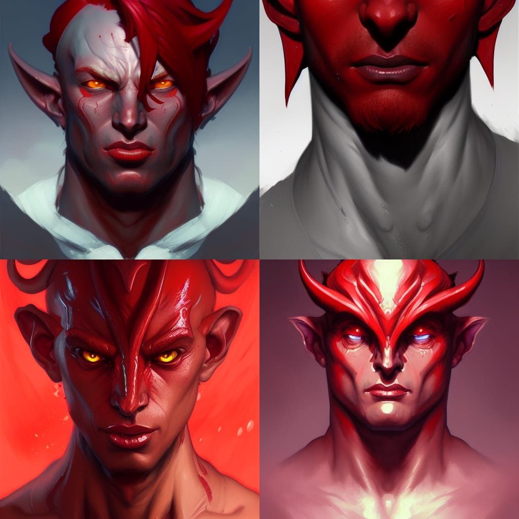 Intricate Portrait of a Red Tiefling in Unreal Engine