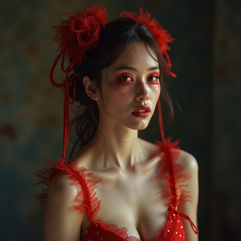 Woman in Elegant Shibari Bondage, Showcasing Natural Beauty ...