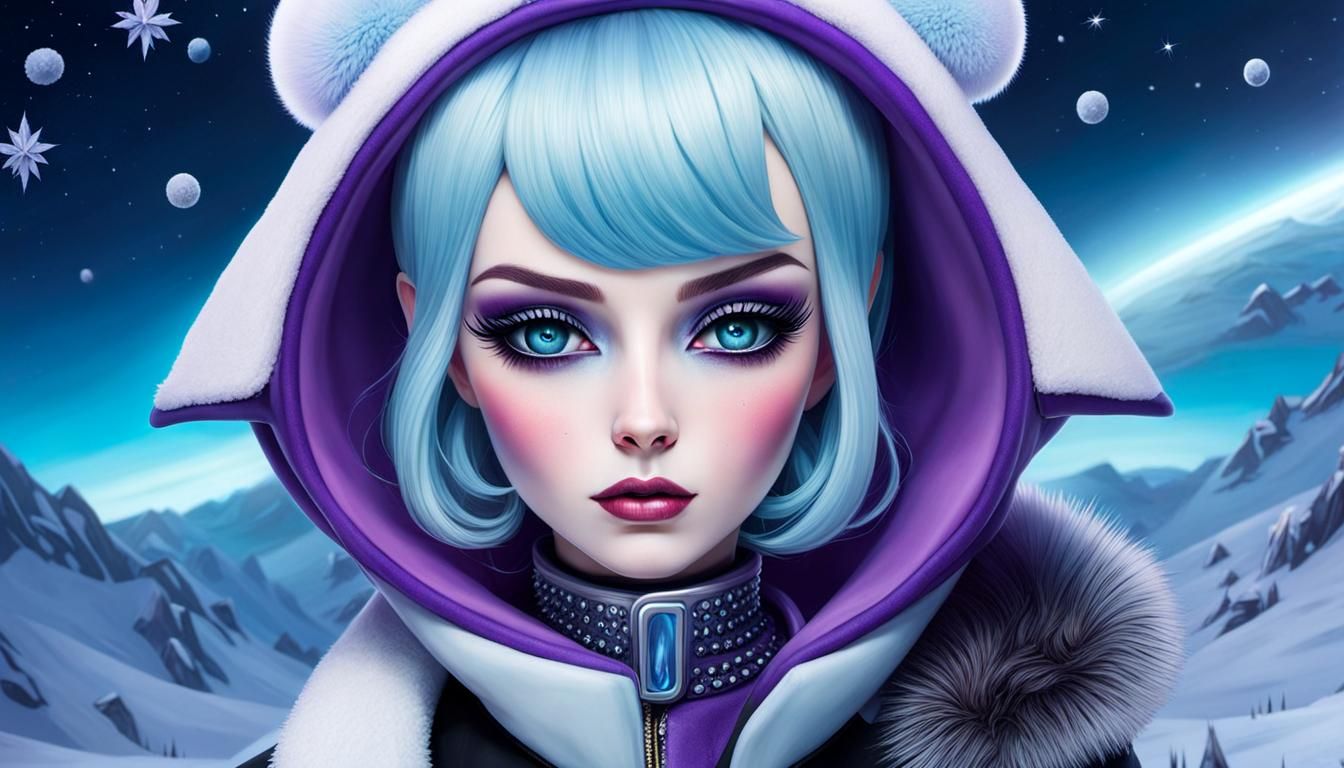 Futuristic Mab Graves Inspired Mountain Landscape