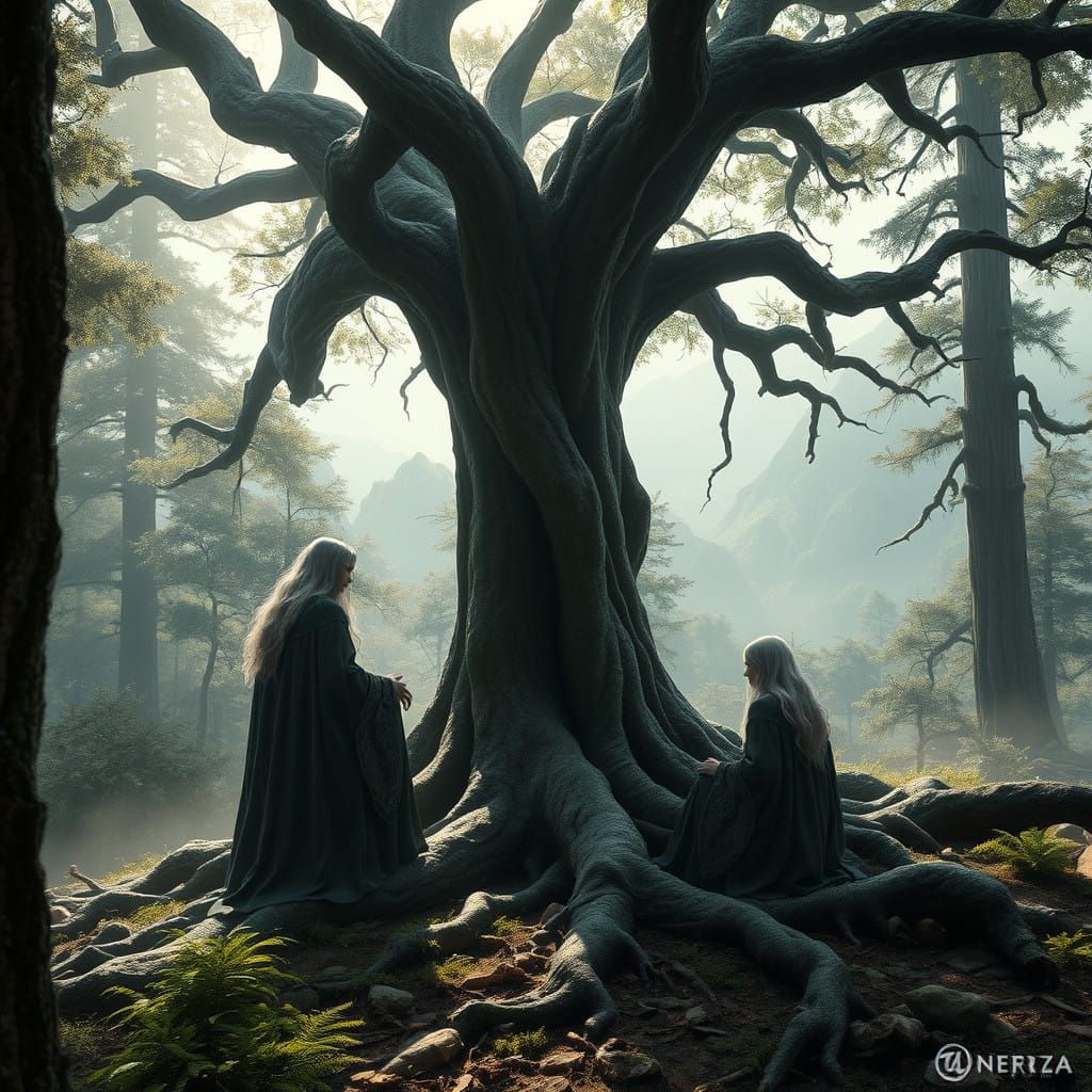 Gray-Haired Sorcerers in Gnarled Tree Sanctuary