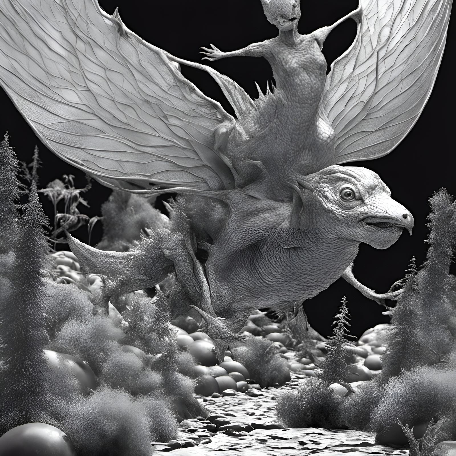 Futuristic Alien Feast: Detailed Digital Art