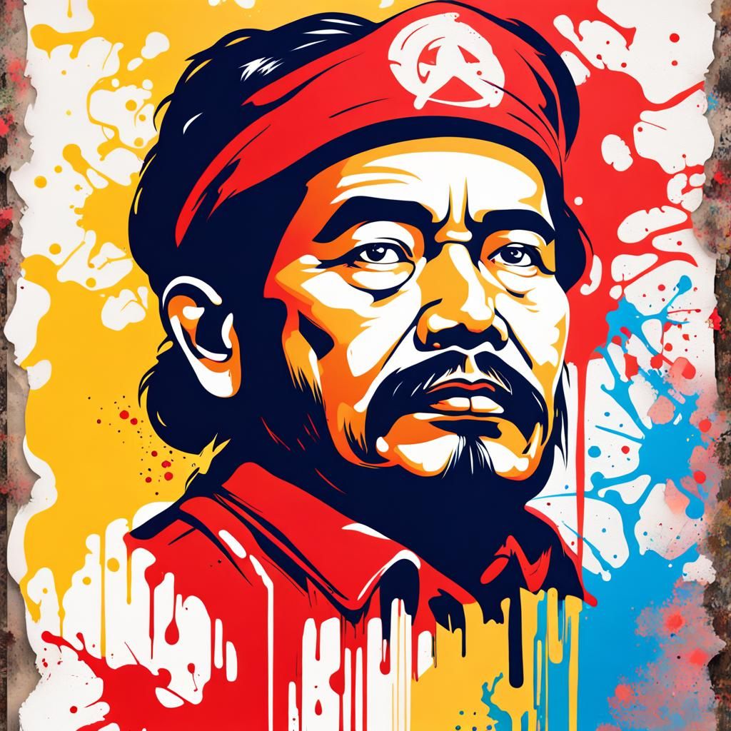 Maoist Cultural Revolution Poster in Graffiti Style