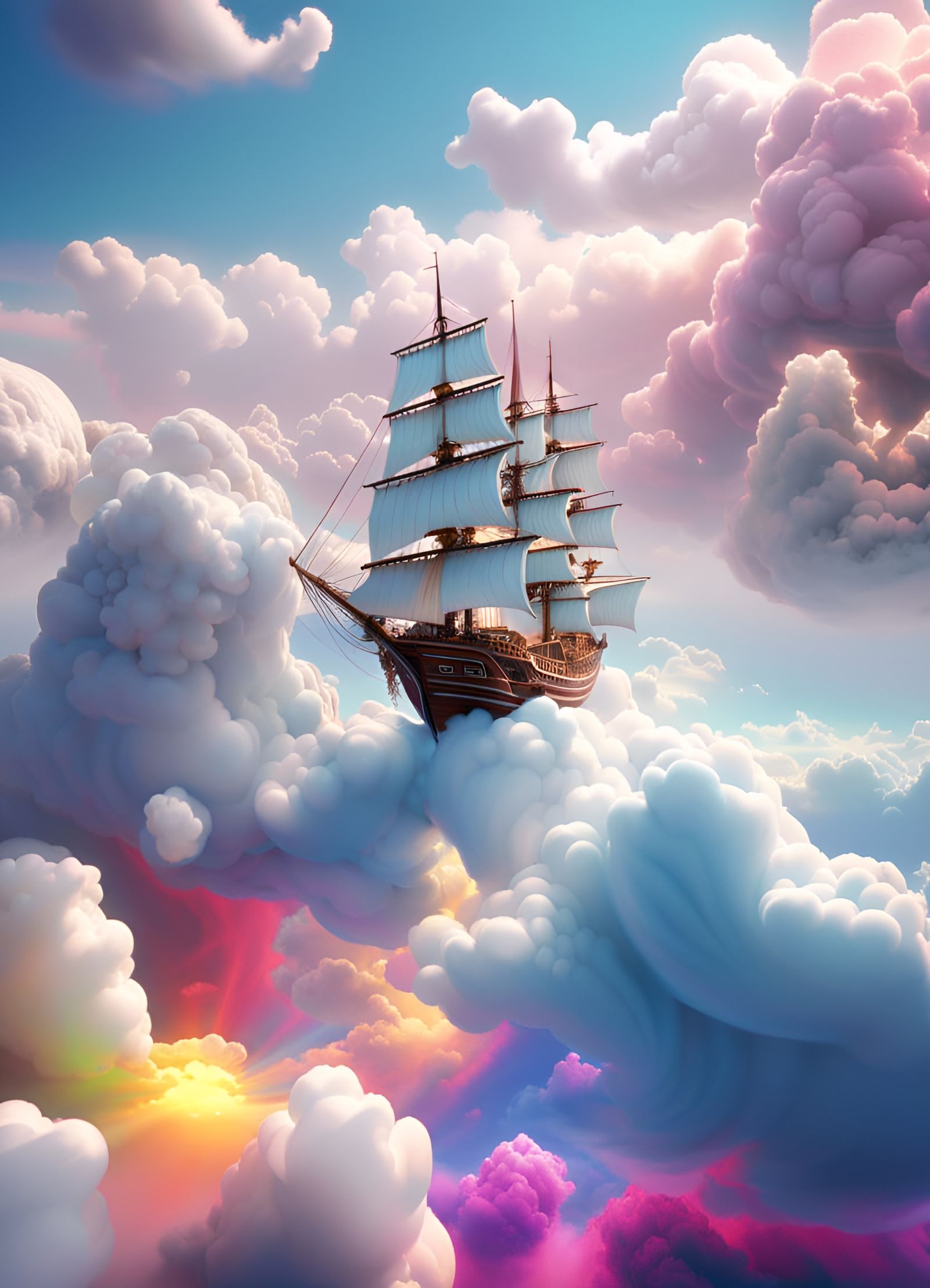 Cloud Ship Voyage in Detailed Splash Art