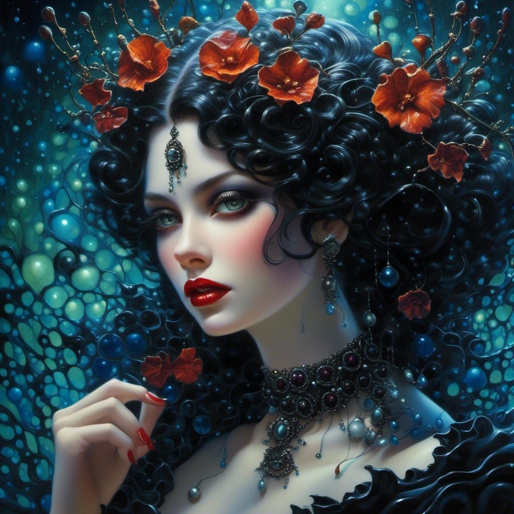 Gothic Fairy on a Summer Beach, Surreal Art