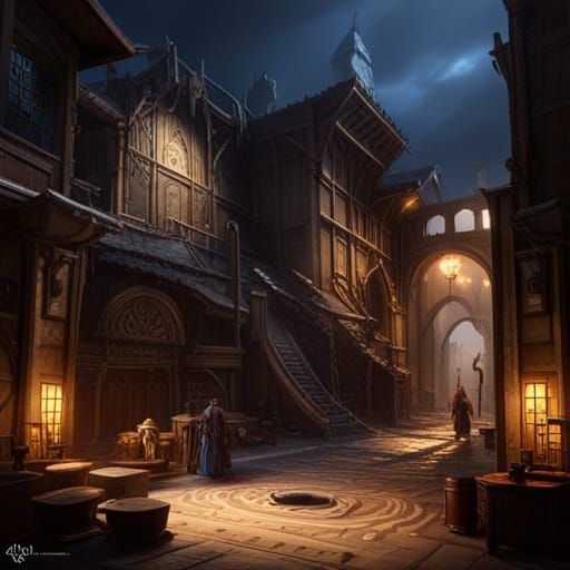 Focalor in Dark Fantasy Art Nouveau Style