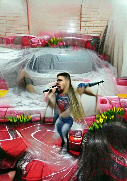 Cyberpunk Car Interior with Neon Lights