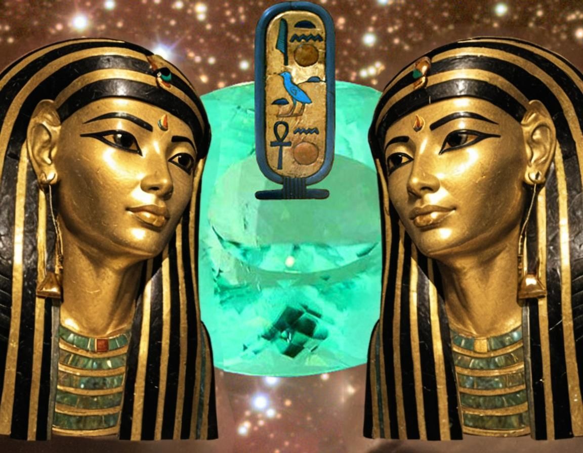 Golden Egyptians in 3D with Precious Jewelry