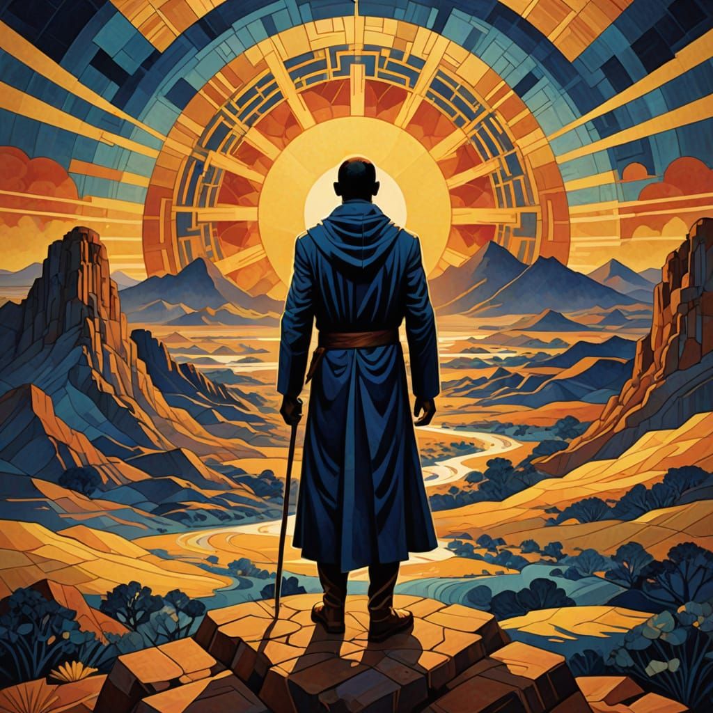 Moses in Art Deco Style: Divine Power Symbolized