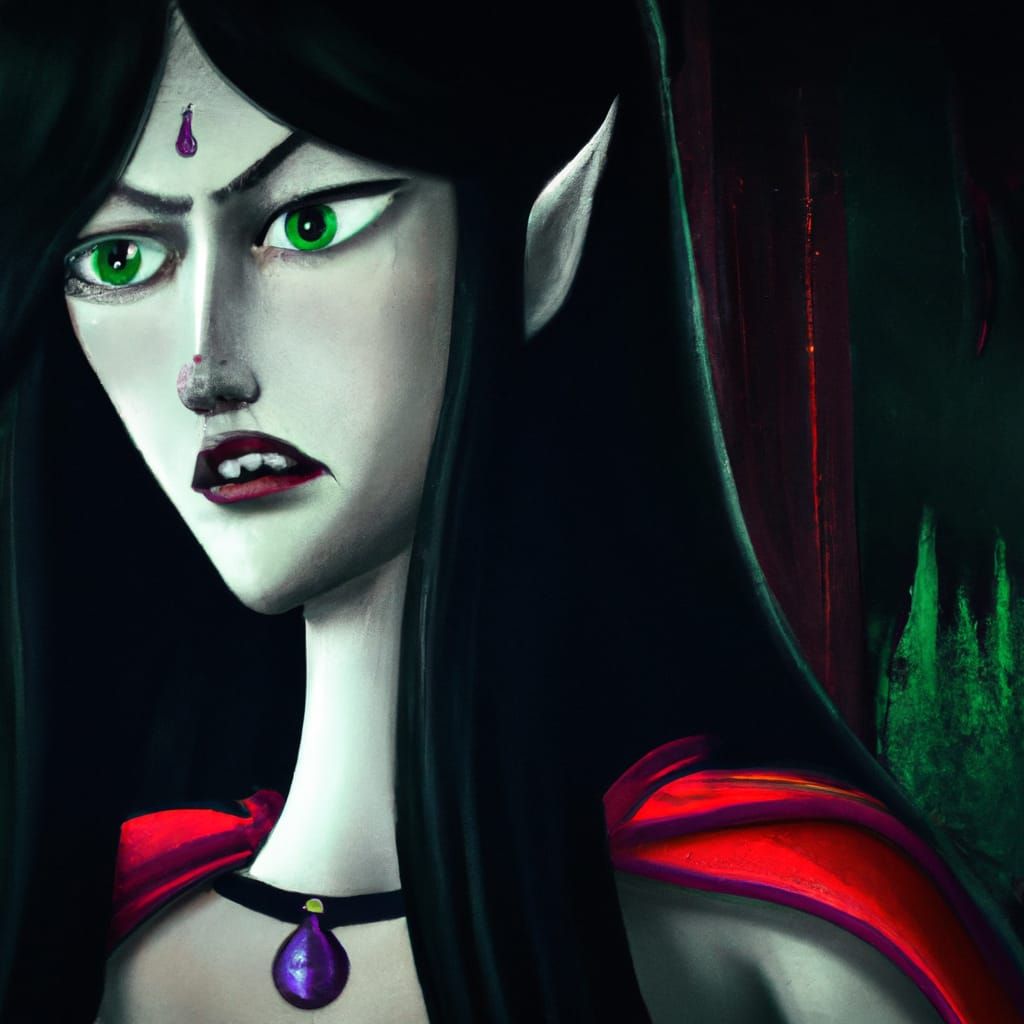 Marceline as a Demon: Ultra-Realistic Painting