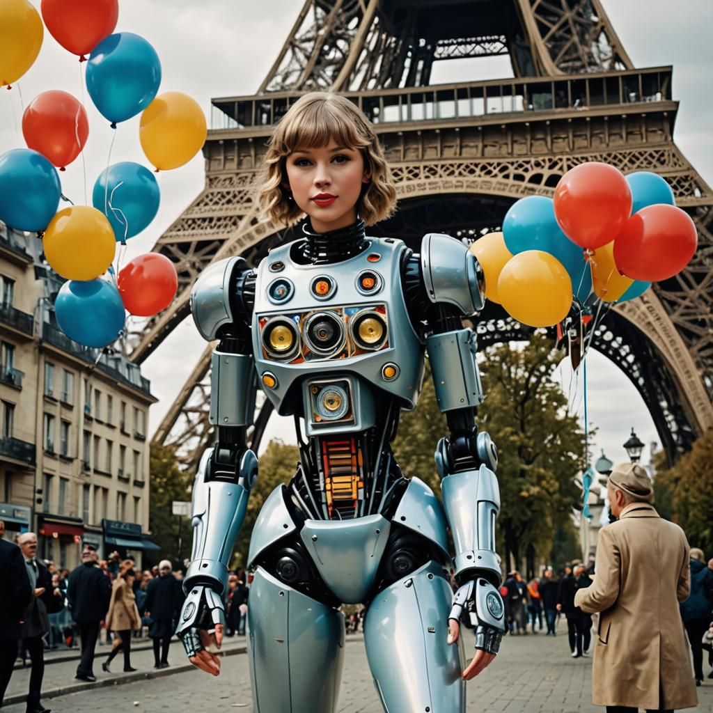 Mid shot of Taylor Swift cute Cyborg.