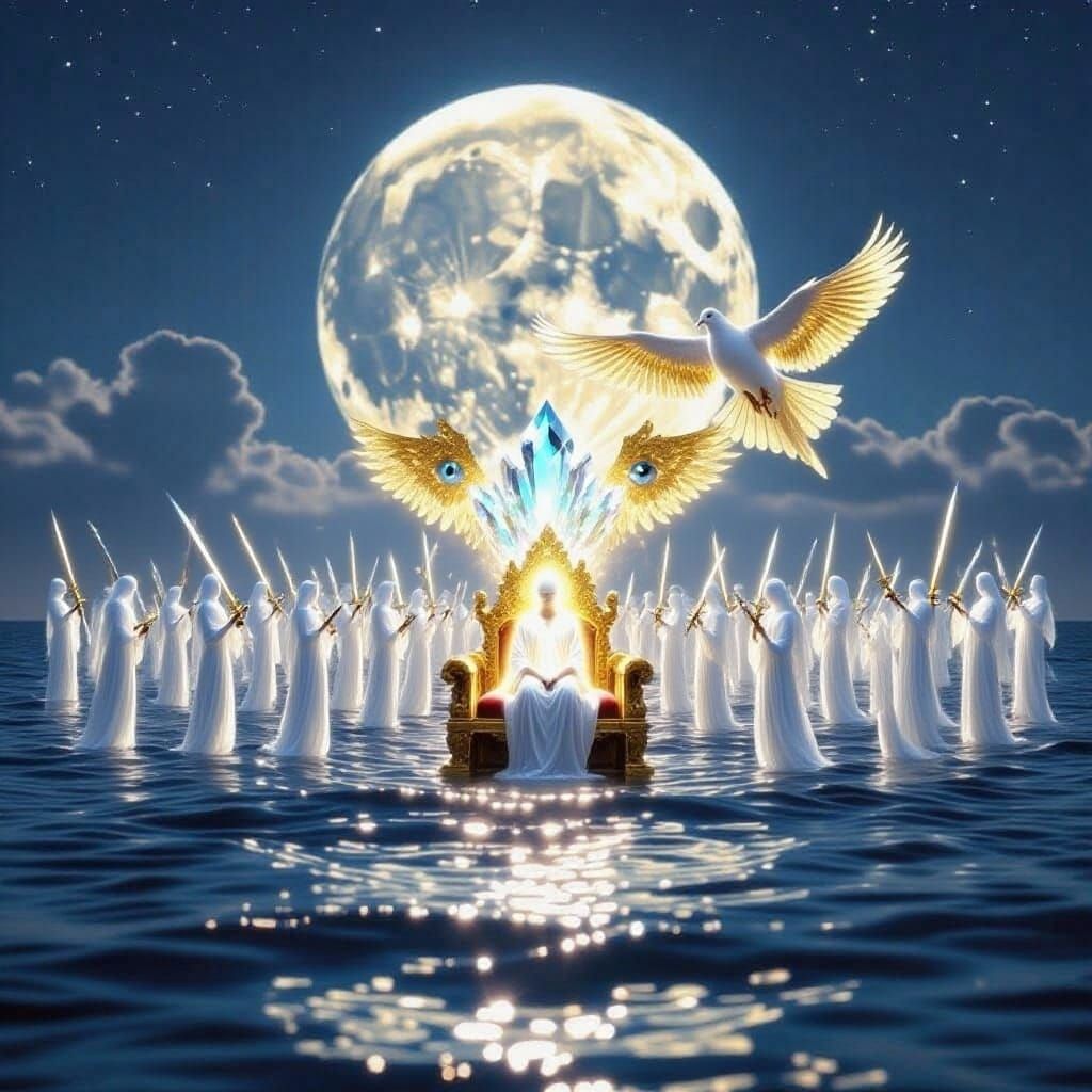 Radiant Eye and Dove Reflecting Sunlight