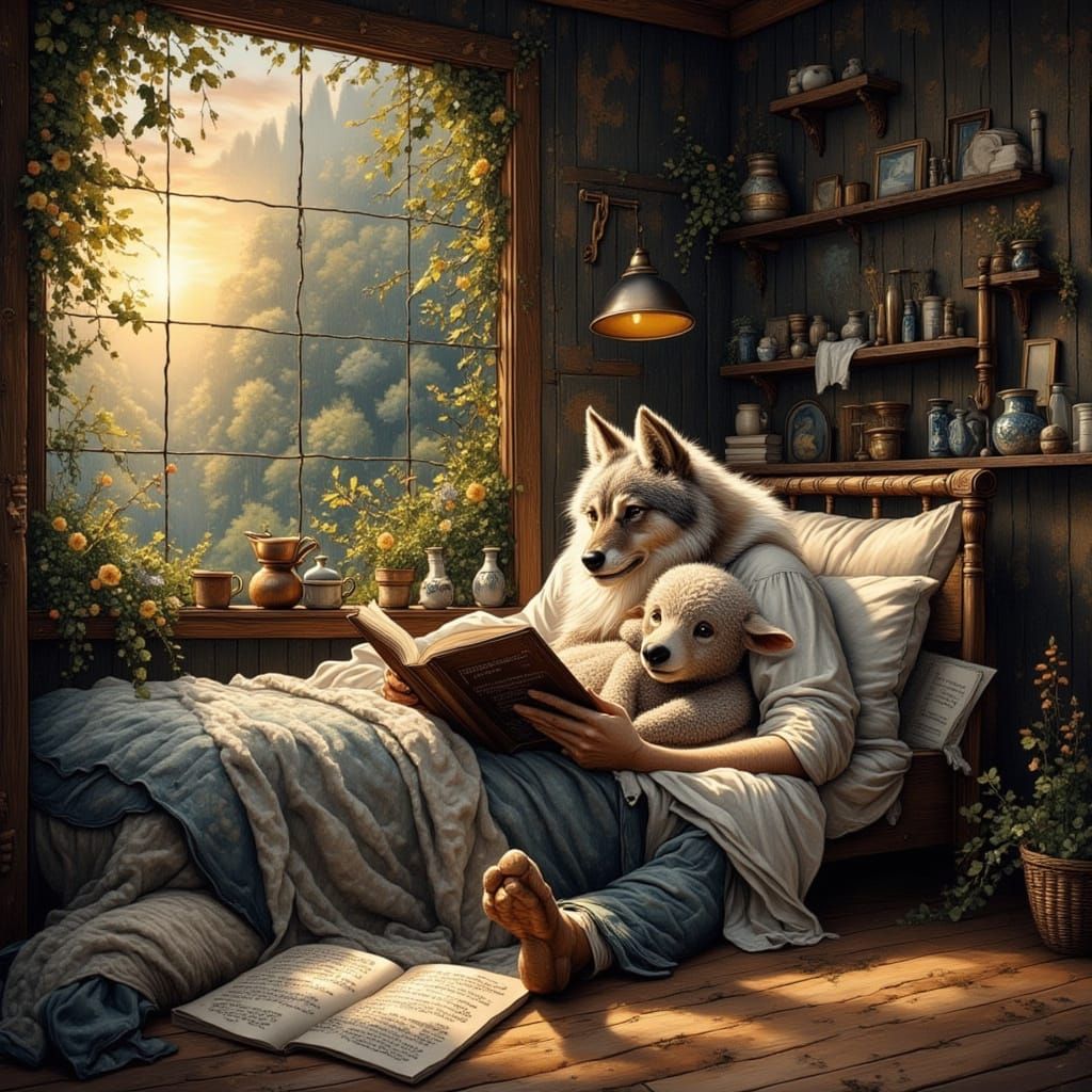 All right my little lamb, you got your bedtime story, ... no...