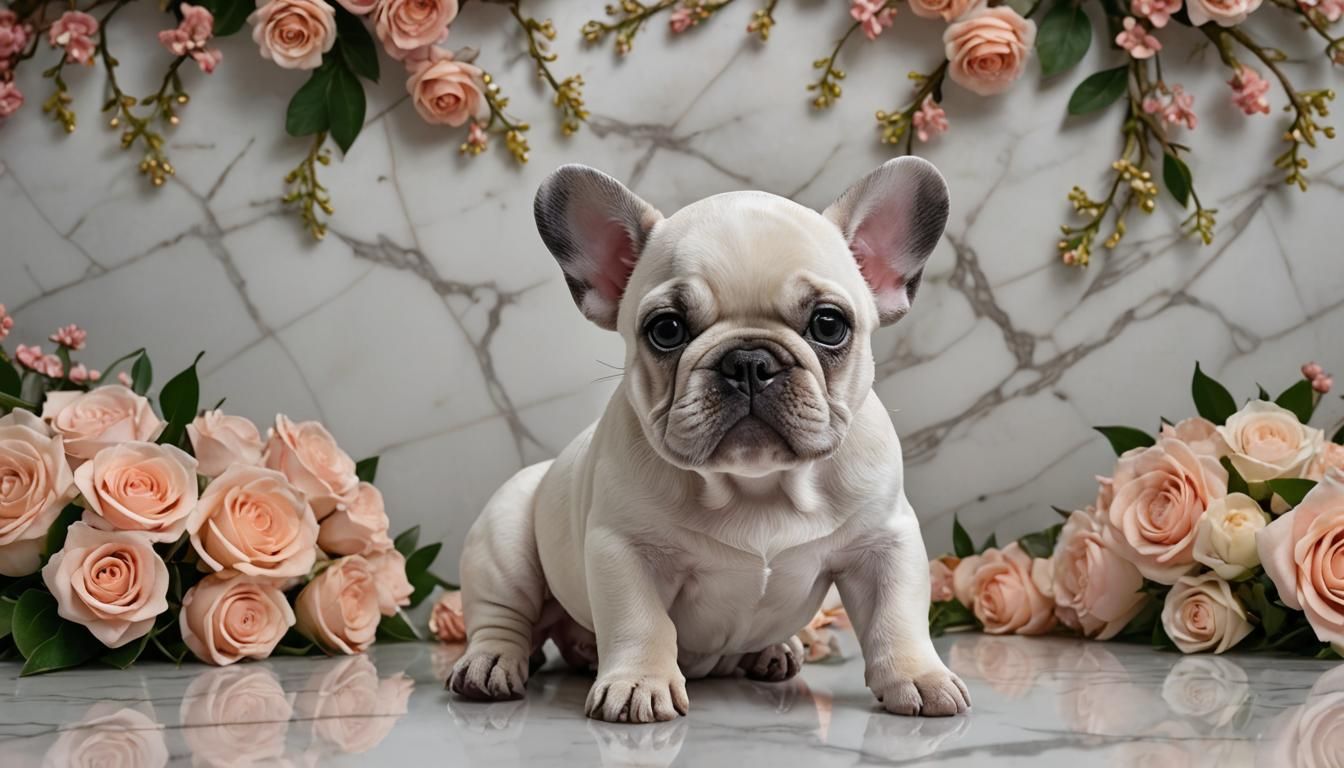 Hyperrealistic French Bulldog Puppy in Enchanted Crystal For...