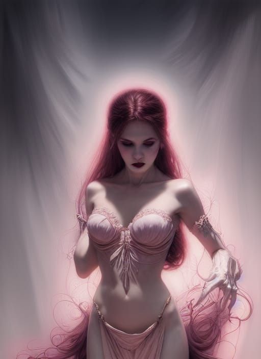 Hyperdetailed Vampire Portrait in Rococo Lighting