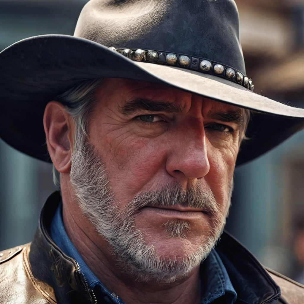 Cowboy Portrait in Western Film Style