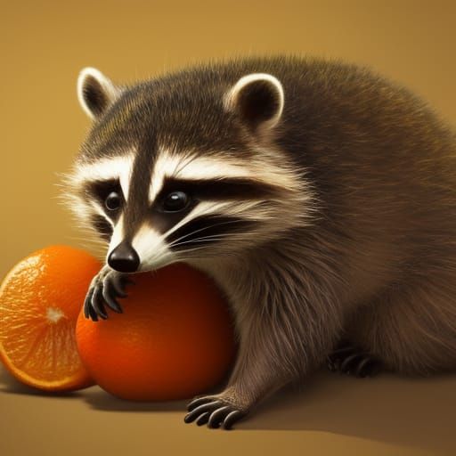 Cute Baby Raccoon Concept Art in 8K