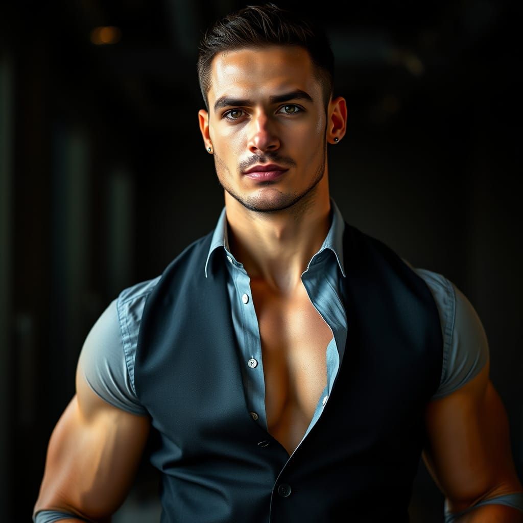 Chiseled Male Model Exudes Sophistication