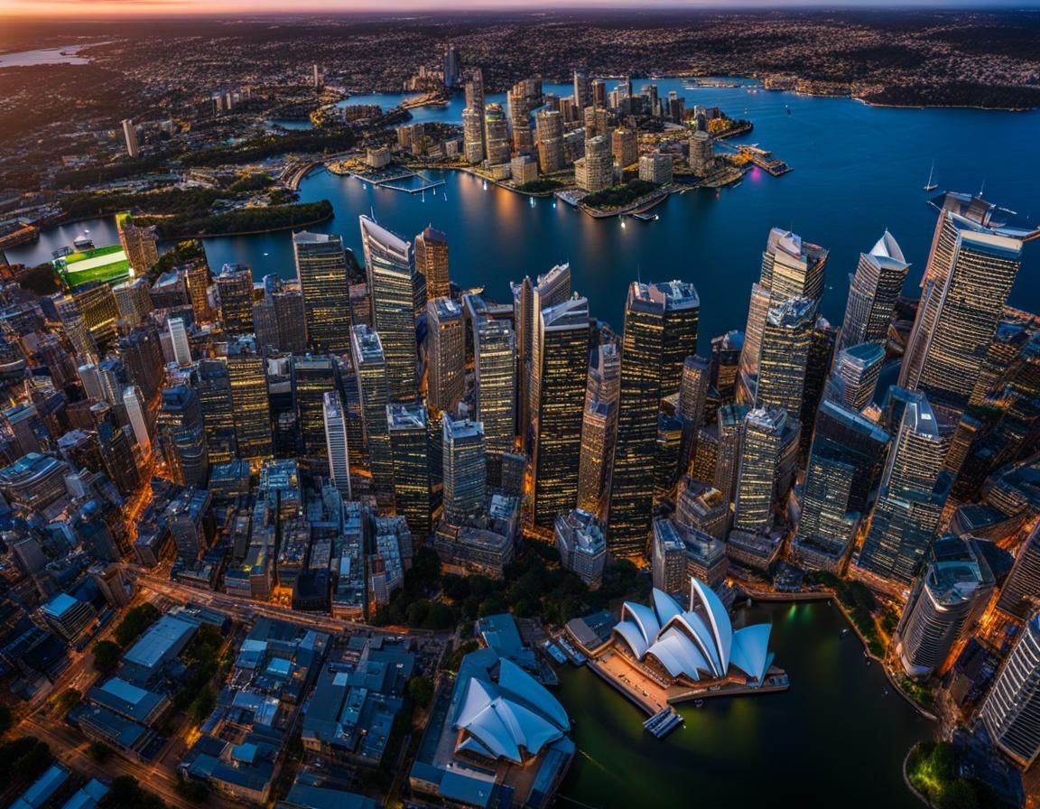Drone shot of Sydney