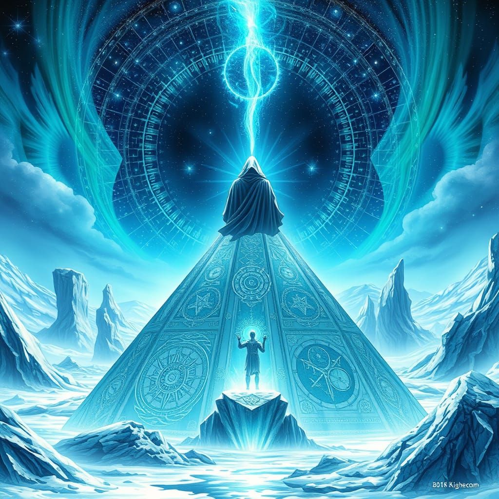 Ancient Pyramids Emerge from Antarctica's Ice in Soft Blue-G...