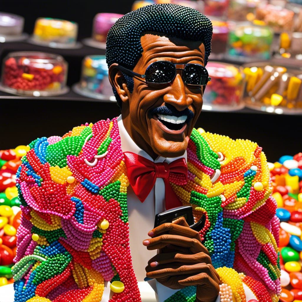 Sammy Davis Jr Portrait Crafted from Candy