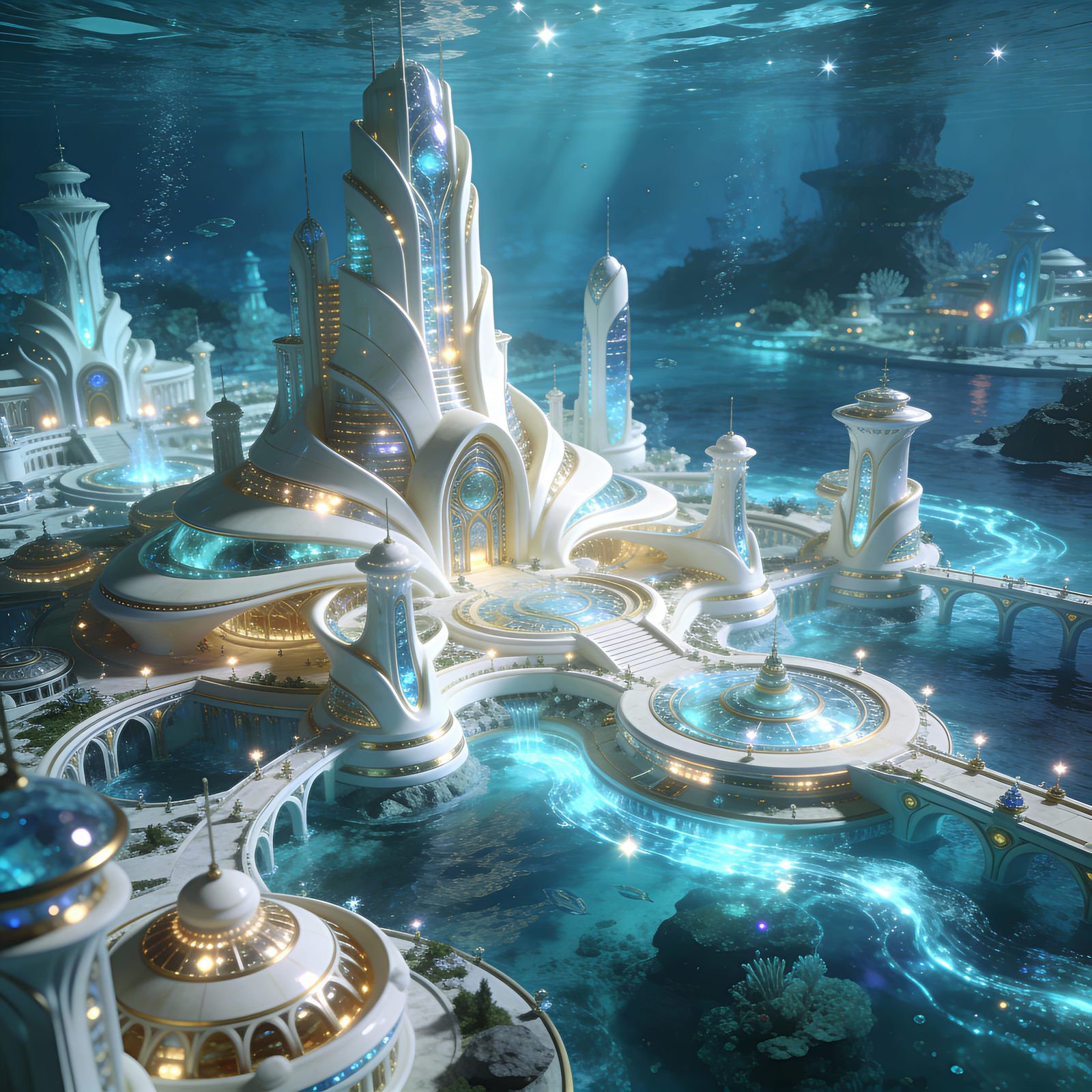Futuristic Atlantis Reimagined in Tomorrowland Style