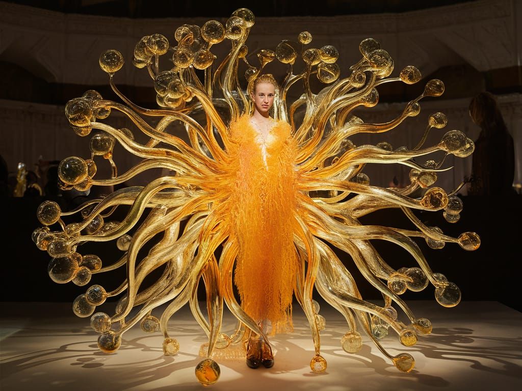 Dynamic Light Through Molten Glass Art