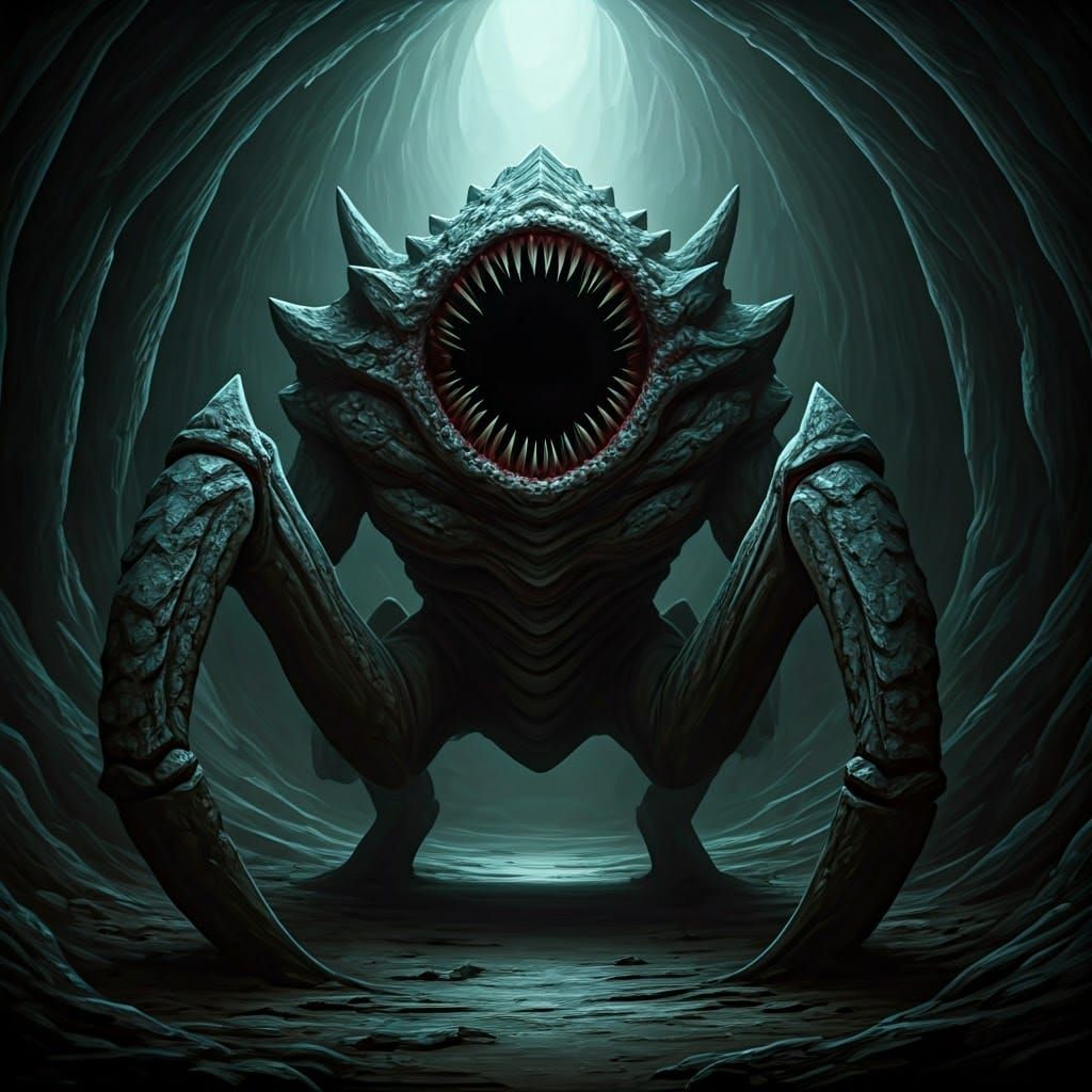 Gothic, Eldritch Horror in Dark Cavern