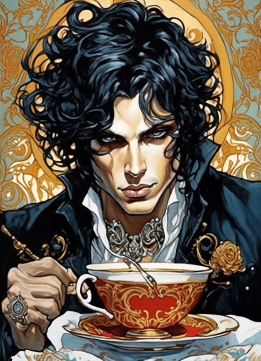 Disney-Style Anime Character at Tea Party