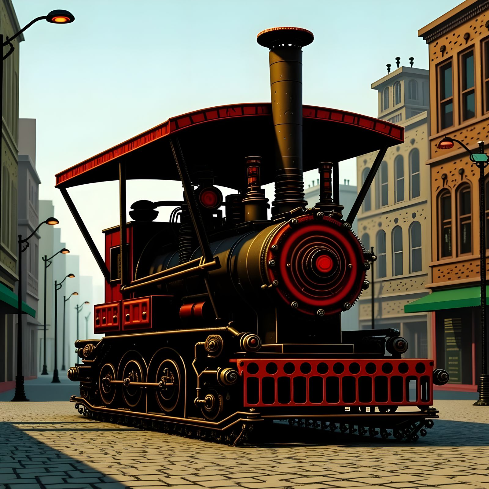 Steampunk Steam Roller with Intricate Details