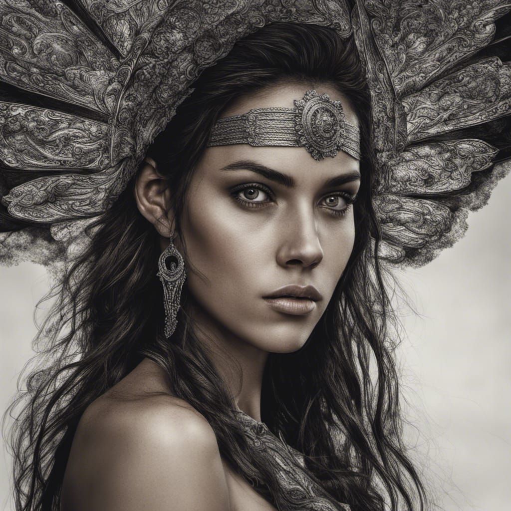 Hyperrealistic Nude Woman Portrait in HDR