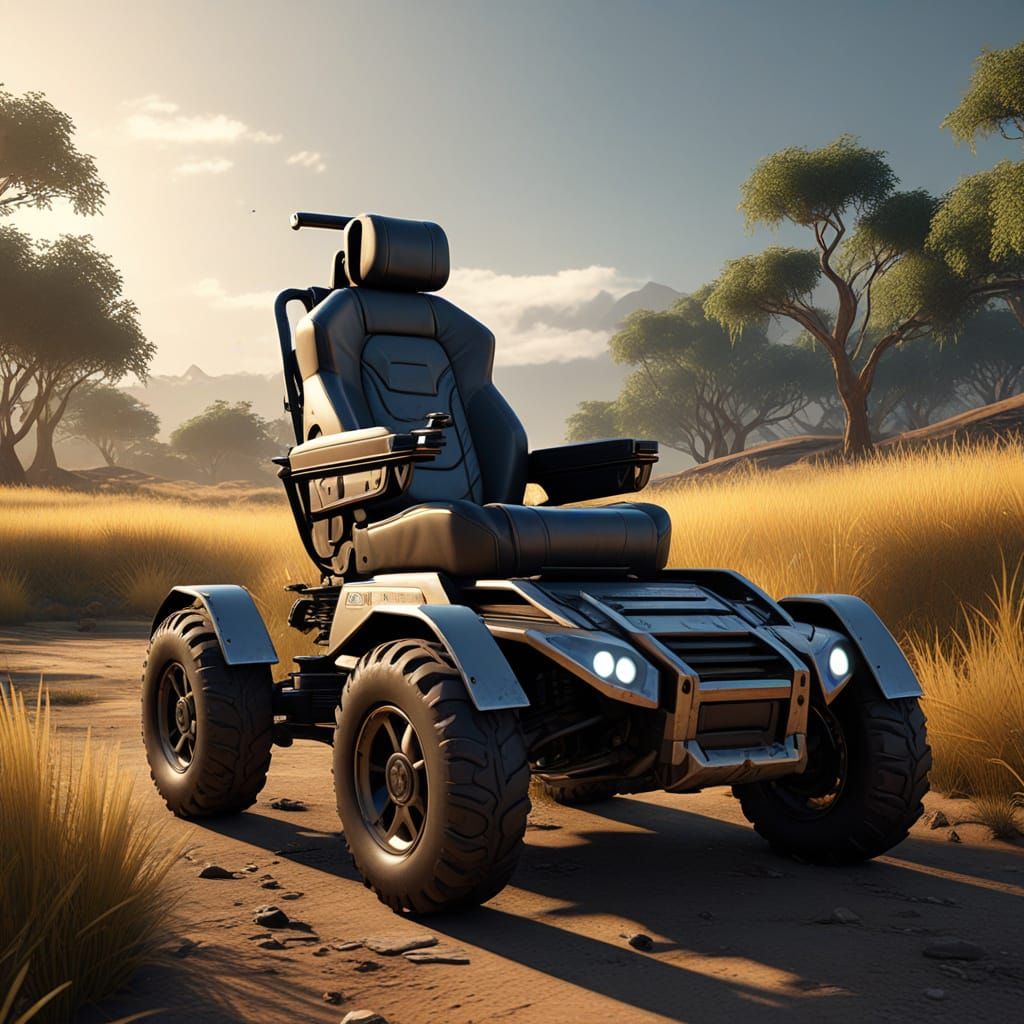 Warthog-Woman Hybrid in Savannah, 3D Videogame Art