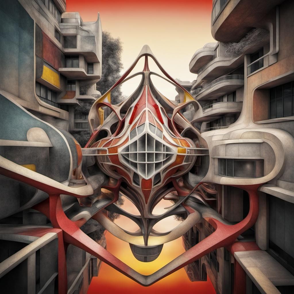 Elegant Futuristic Sculpture in 3D HDR Style