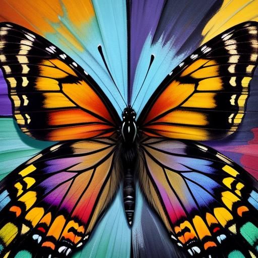 Hyperrealistic Butterfly on Flower: Detailed Close-Up
