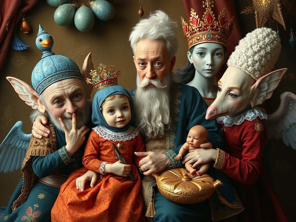 Surreal Royal Family in Bosch Style