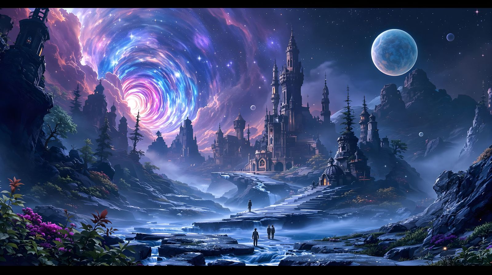 Cosmic Wonderland Emerging from a Mystical Portal