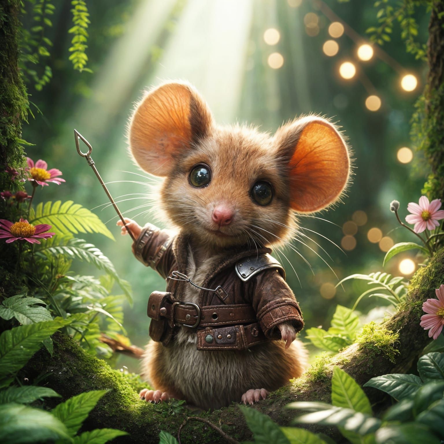 Medieval Rat Warrior in Enchanted Forest