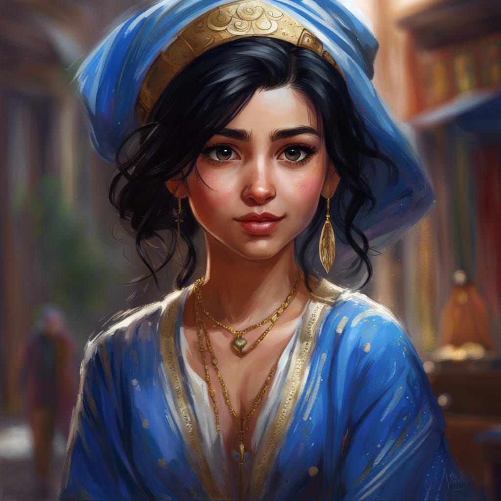 Detailed Portrait of Jasmine in Painterly Style