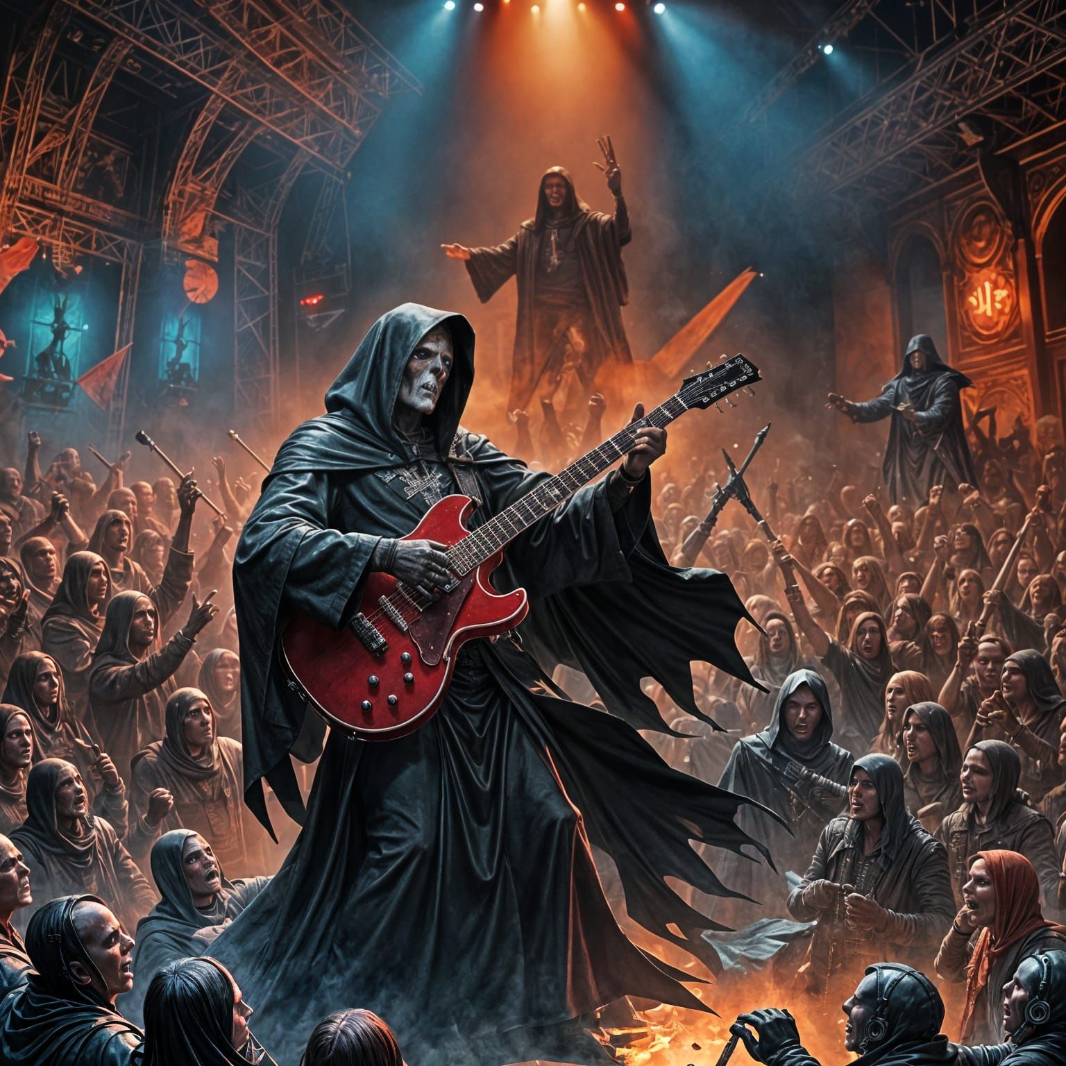 Grim Reaper Heavy Metal Concert in Frazetta Style