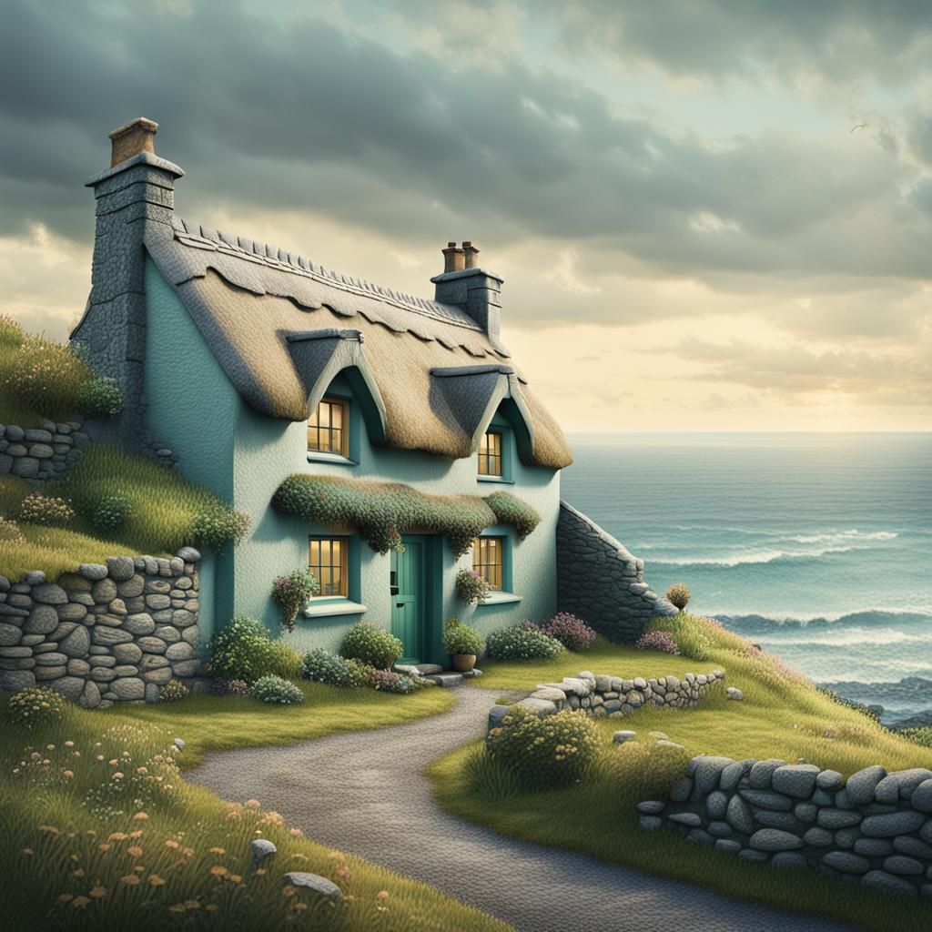 Irish Thatch Cottage with Ocean View