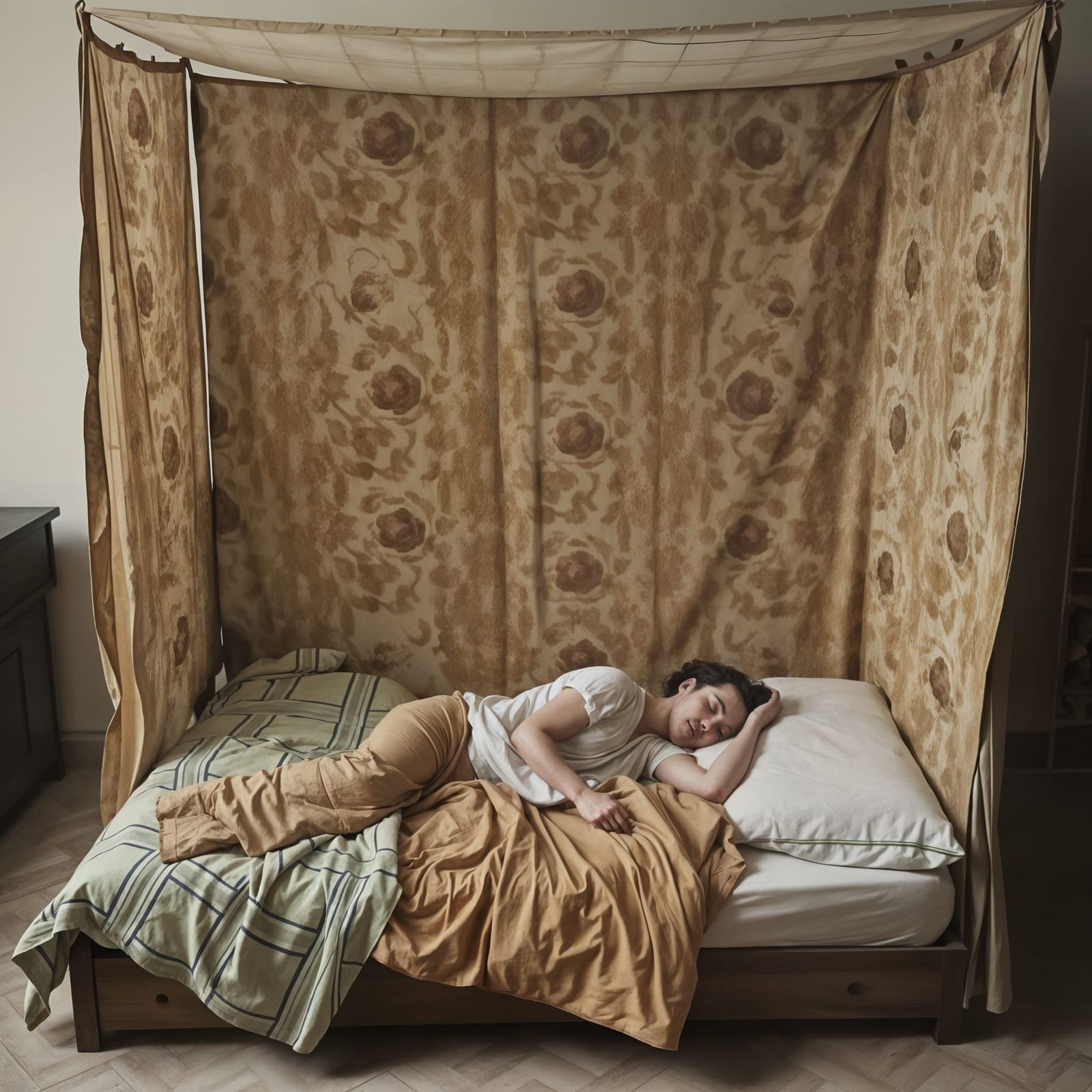 Cruel Love Affair of Sleep in Dramatic Art Style