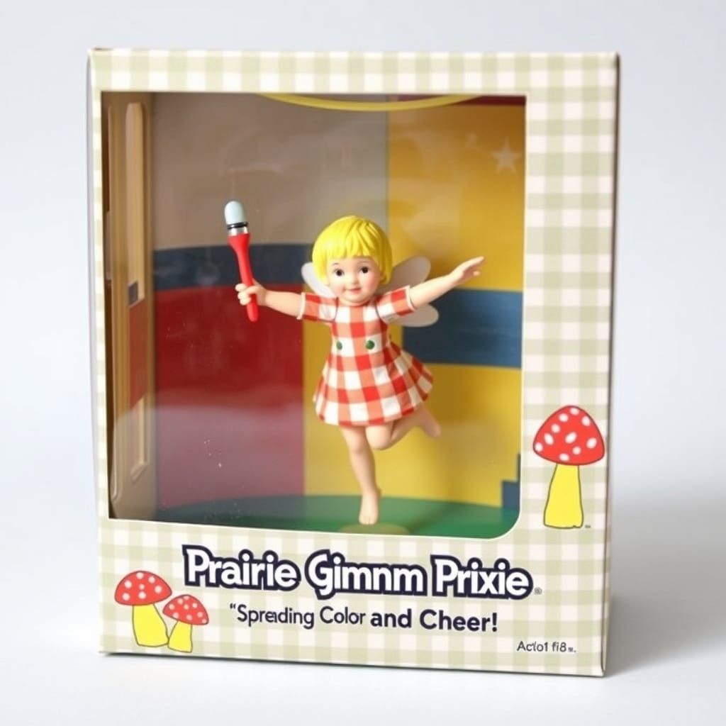 picture a 'Prairie Gingham Pixie' action figure in a clear p...