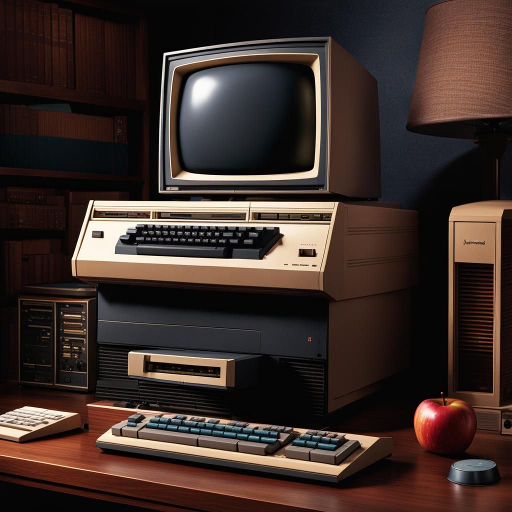 Retro Apple IIe Computer Setup, circa 1983