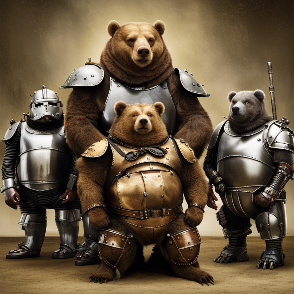 Steampunk Armored Bears from Oz and Star Wars