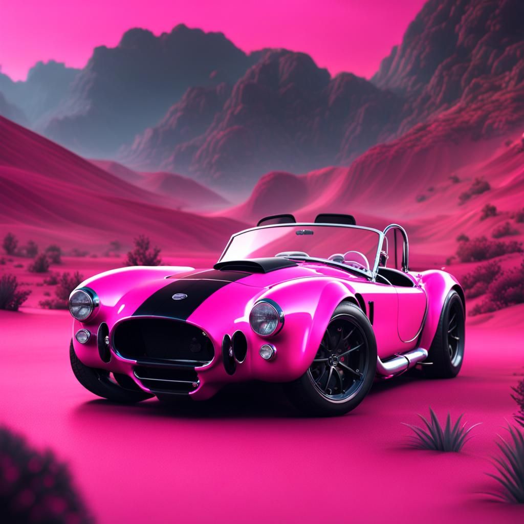 Pink Shelby Cobra Sports Car: Detailed Matte Painting