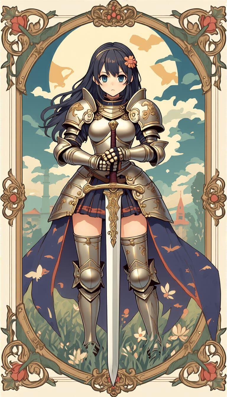 Anime Girl Soldier in Renaissance Armor