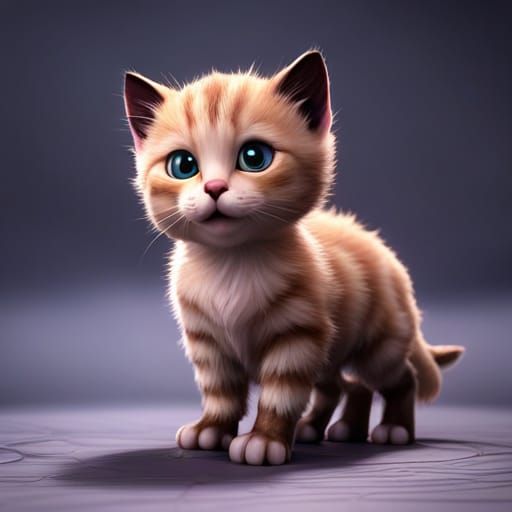 Cute Kitten in Detailed Fantasy Concept Art